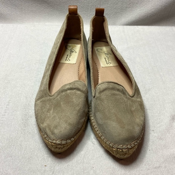 Gaimo anthropologie Arcadia espadrilles tan/khaki suede leather uppers size 8 - Picture 1 of 6